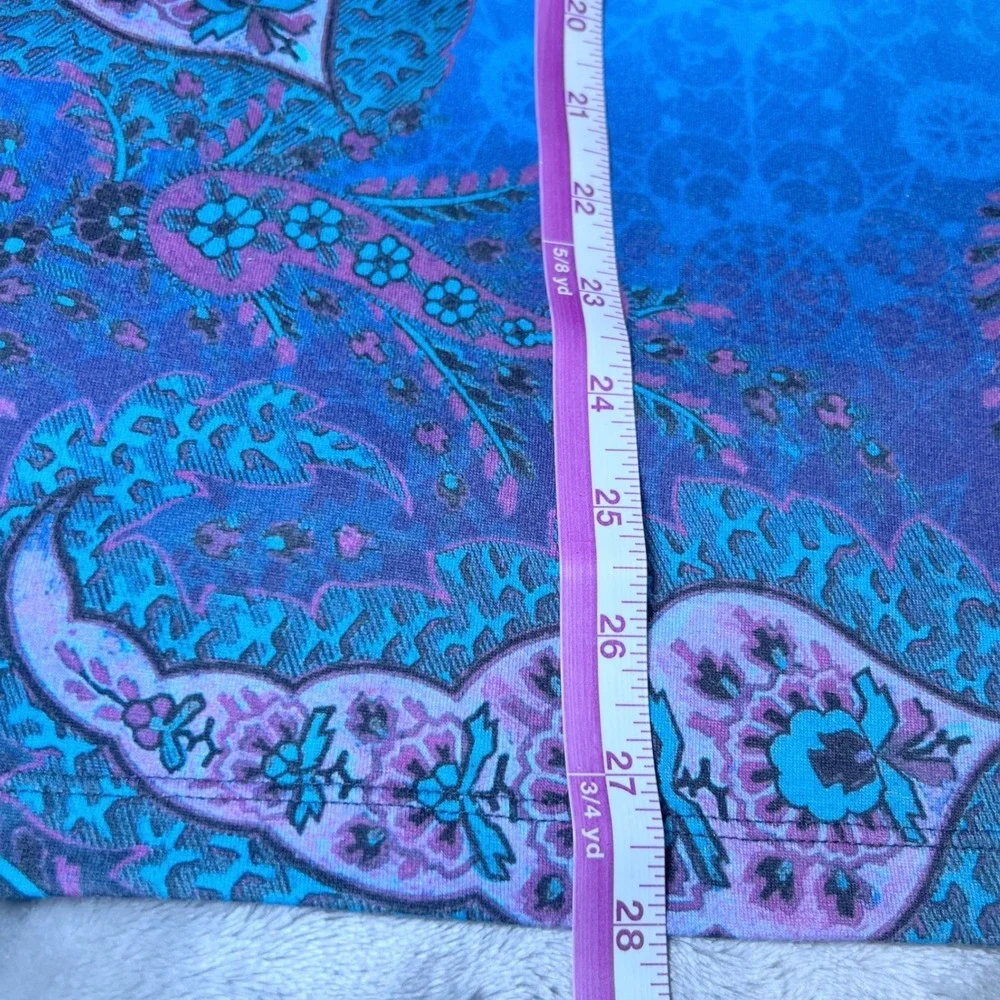 Catherines Tunic Top Womens 0X Multicolor Paisley Embellished V Neck Long Sleeve - Picture 11 of 11